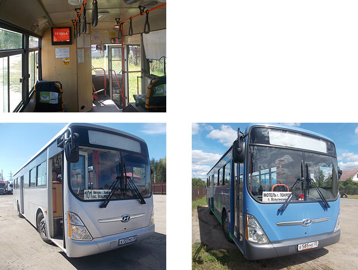 Автобусы маршрута №3 (от остановки «Мотель» г.Покров до конечной остановки п.Вольгинский)